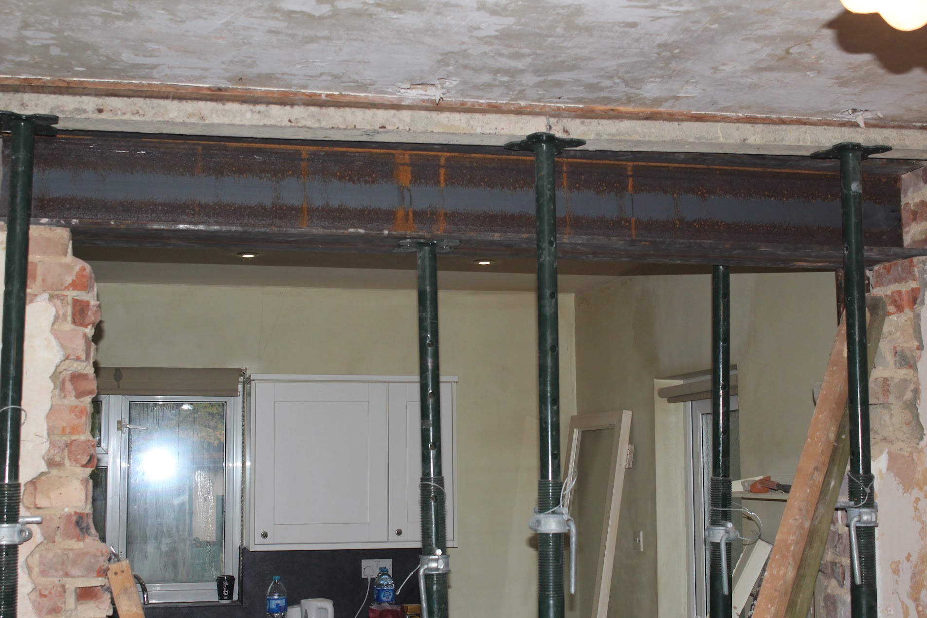 Structural steel beam installation